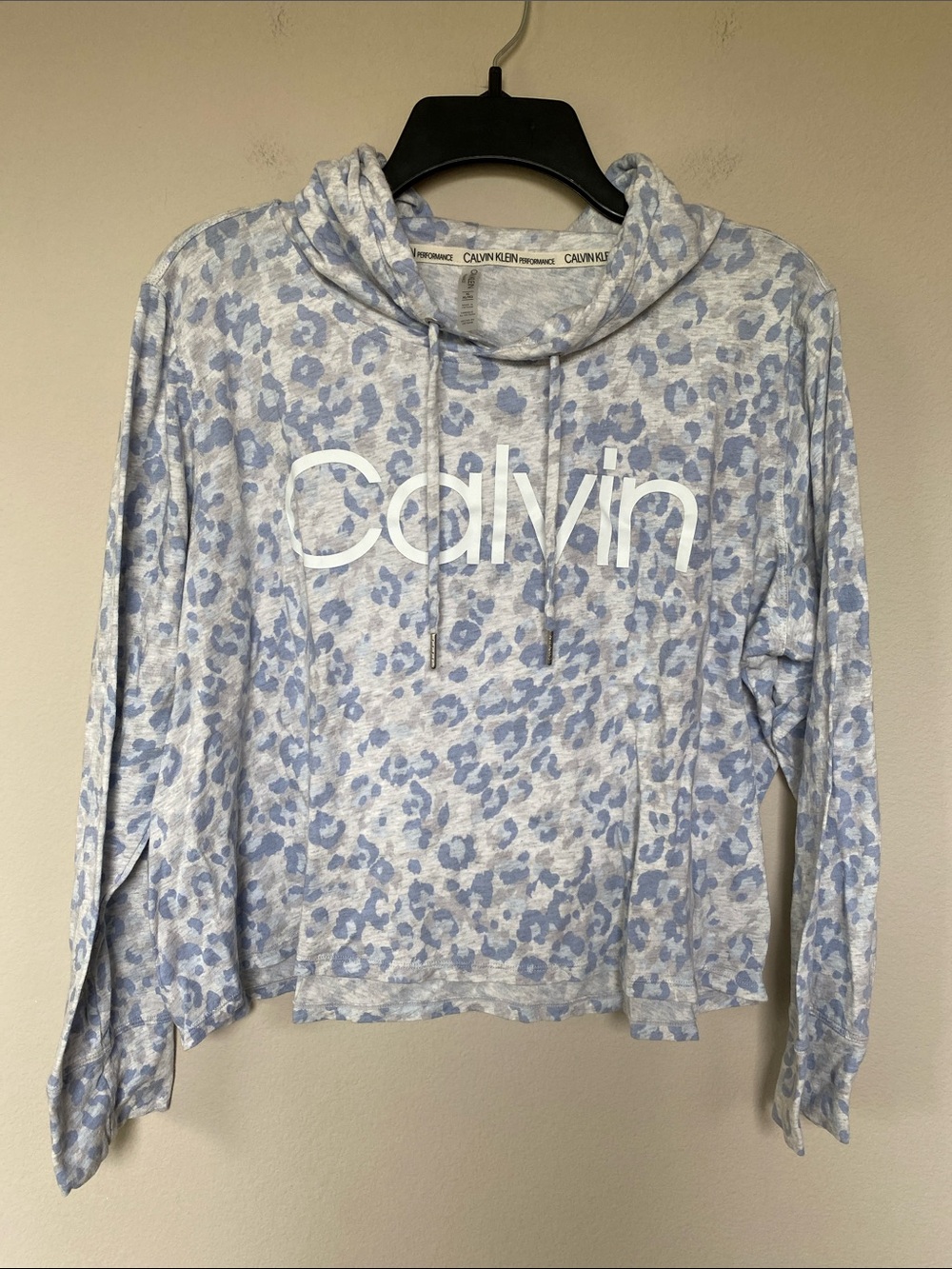 Calvin Klein Performance Leopard Print Hooded Shirt
